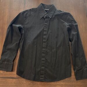 7 Diamonds Elegant Black Dress Shirt XL